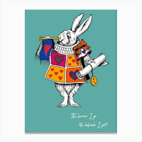 Alice In Wonderland The White Rabbit Colour Canvas Print