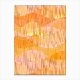 Linear Waves - Sunset Canvas Print
