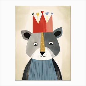 Little Lemur 1 Wearing A Crown Canvas Print