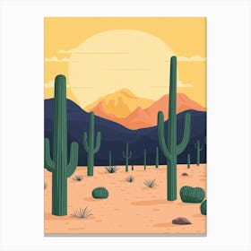 Cactus Desert Landscape Canvas Print