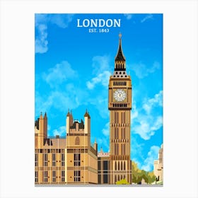 London Print | London Landmarks Print Canvas Print
