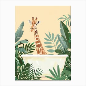 Bathtub Giraffe Mid Century Canvas Print