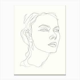 Portrait Of A Woman Hand Drawing Line Art 17 Canvas Print