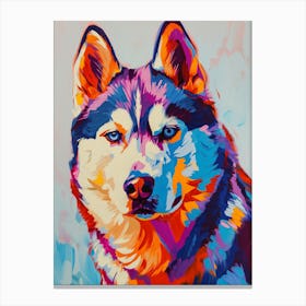 Husky dog colourful painting Canvas Print