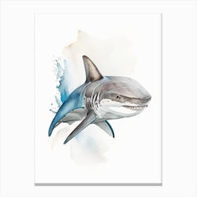 Narrowtooth Shark Watercolour Canvas Print