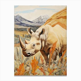 Rhino In The Leaves Canvas Print