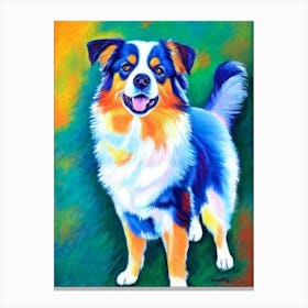 Australian Shepherd 2 Fauvist Style dog Canvas Print
