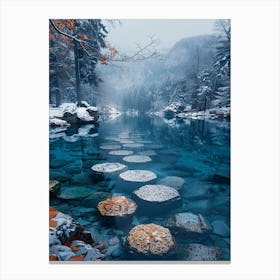 Pond In Winter Canvas Print