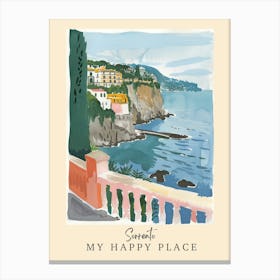 My Happy Place Sorrento 4 Travel Poster Canvas Print
