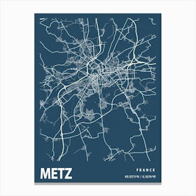 Metz Blueprint City Map 1 Canvas Print