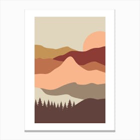 Mountain Landscape minimalism art Canvas Print