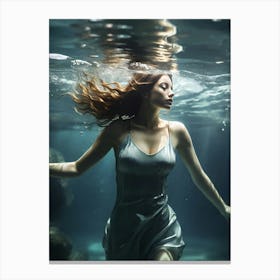 Underwater Woman art print Canvas Print