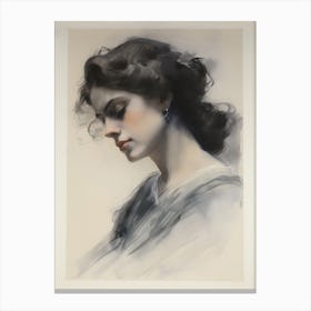Moody Portrait Sketch Canvas Print