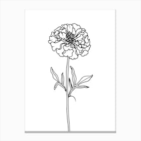 Carnation Minimalist Line Art Monoline Illustration Canvas Print