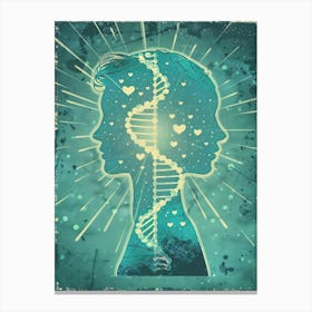 Dna Strands In The Head Canvas Print