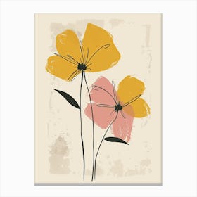 Baton Rouge Flower Market Boho Minimalist Style Canvas Print