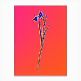 Neon Blue Pipe Botanical in Hot Pink and Electric Blue n.0331 Canvas Print