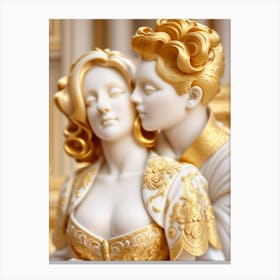 Fantasy Couple Kissing Canvas Print