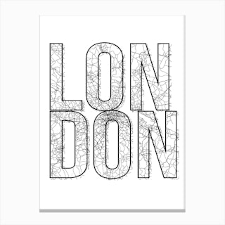 London Street Map Typography Canvas Print