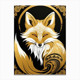 Golden Fox art painting Canvas Print