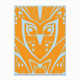Abstract Owl Orange And Grey 2 Canvas Print