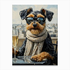 Fancy Airedale 5 Canvas Print