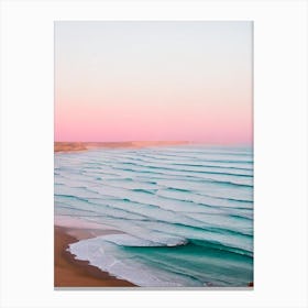 Watergate Bay Beach, Cornwall Pink Photography  Canvas Print