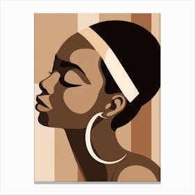 Black Woman With Hoop Earrings 1 Canvas Print