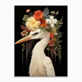 Bird With A Flower Crown Egret 3 Canvas Print
