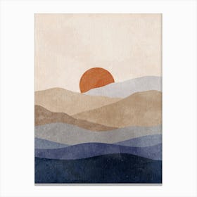 Sunset In The Mountains Canvas Print