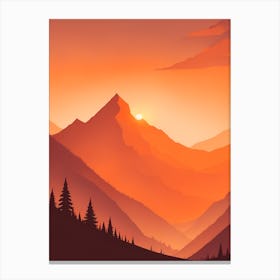Misty Mountains Vertical Composition In Orange Tone 336 Canvas Print