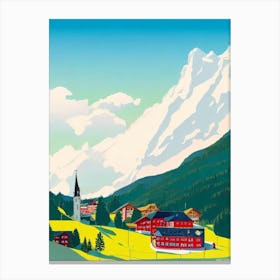 Kitzski Kitzbühel, Austria Midcentury Vintage Skiing Poster Canvas Print
