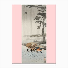 Rice Planters In The Rain (1900 1910), Ohara Koson Canvas Print