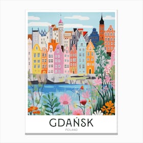 Gdansk, Poland Maximalist Travel Poster Vibrant Colour Canvas Print