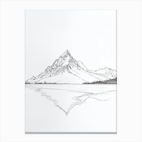 Mount Mckinley Denali Usa Line Drawing 2 Canvas Print