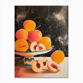 Art Deco Peaches Still Life Canvas Print