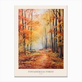 Autumn Forest Landscape Fontainebleau Forest France Poster Canvas Print