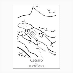 Cetraro,Italy Minimalist Map Lienzo