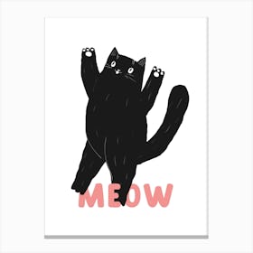 Cat Wall Art Print, Funny Cat Lady Poster, Meow Home Decor, Kitty Print, Pet Lover Gift Canvas Print
