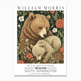 William Morris Print Mamma Bear Roses Valentines Mothers Day Gift Botanical Canvas Print