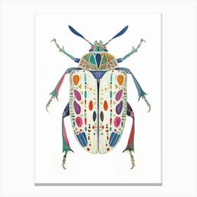 Colourful Insect Illustration Flea Beetle 17 Canvas Print