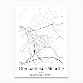 Dombasle Sur Meurthe,France Minimalist Map Canvas Print