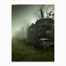 Abandoned House In The Fog Canvas Print