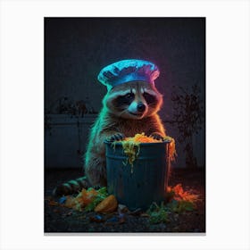 Raccoon In A Bucket 2 Canvas Print