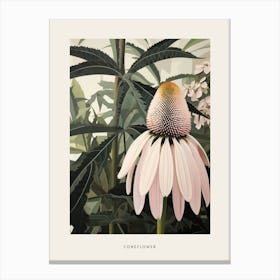 Flower Illustration Coneflower 1 Poster Canvas Print