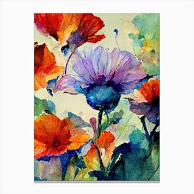 Red and Purple Poppies Canvas Print