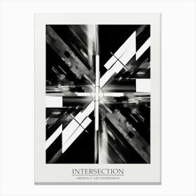 Intersection Abstract Black And White 2 Poster Canvas Print