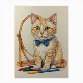 Orange Cat With Bow Tie Canvas Print