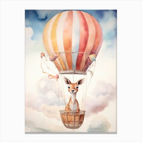 Baby Gazelle In A Hot Air Balloon Canvas Print