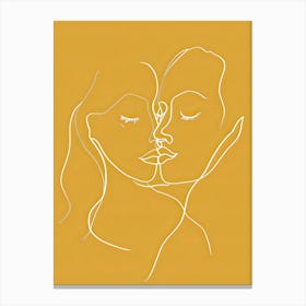 Simplicity Lines Woman Abstract In Yellow 4 Canvas Print